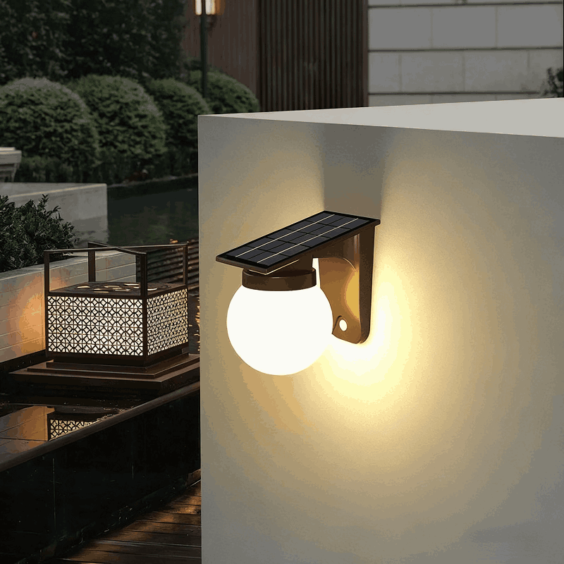 Circular solar wall lights - Modern style outdoor solar lights
