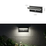 Outdoor Solar Wall Lights with PIR Motion Detection, Waterproof LED Security Lamp